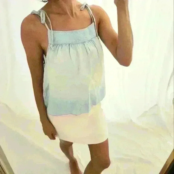 Bella Dahl Tops - Bella Dahl Boutique denim linen Cotton blend sleeveless blouse beach summer blue
